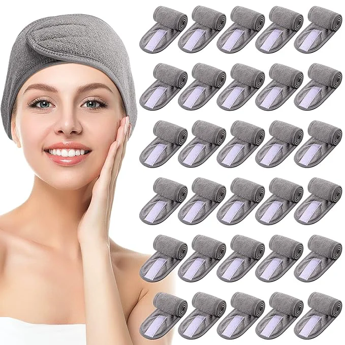 Top-Quality Hoteam 30 Pack Spa Headband Facial Esthetician Hair Wrap Premium Material