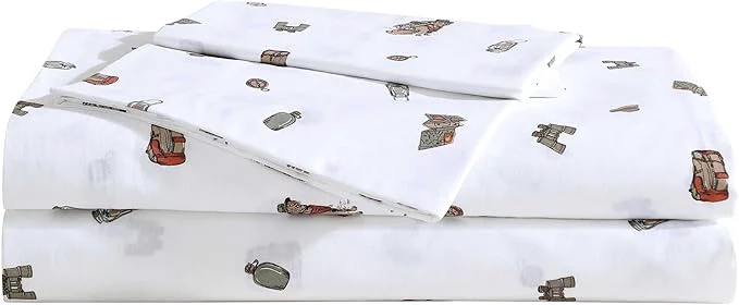 Recyclable Eddie Bauer – Sheet Set Luxurious Cotton Percale Bedding with Matching Pillowcase Crisp amp Cool Fully Elasticized Buddy Camping Allover White Full Fine