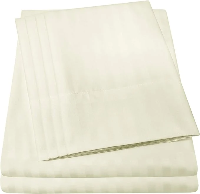 Outstanding King Size Bed Sheets – 6 Piece 1500 Supreme Collection Fine Brushed Microfiber Deep Pocket King Sheet Set Bedding – 2 Extra Pillow Cases Great Value King Dobby Beige Durable