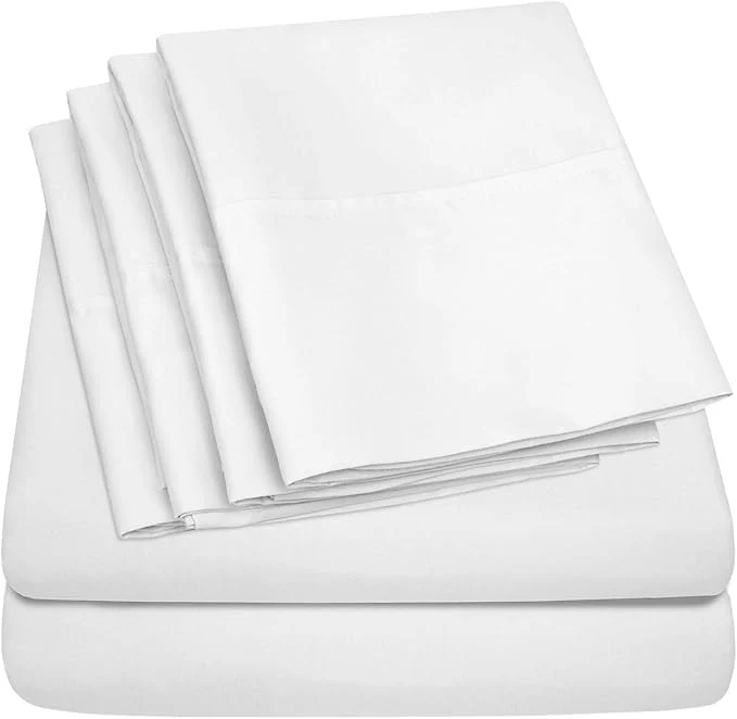 Trendy Full Size Bed Sheets – 6 Piece 1500 Supreme Collection Fine Brushed Microfiber Deep Pocket Full Sheet Set Bedding – 2 Extra Pillow Cases Great Value Full White Superior
