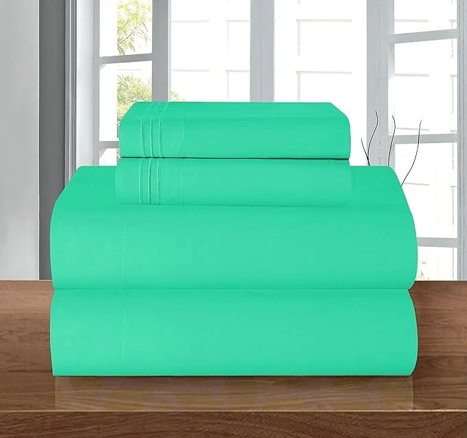 Sophisticated Elegant Comfort Luxury 1500 Premium Hotel Quality Microfiber 4-Piece Sheet Set – Wrinkle Resistant All Around Elastic Fitted Sheet Deep Pocket up to 16 quot Full Paradise Teal Casual