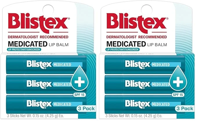 Fashionable Blistex Medicated Lip Balm 0.15 Ounce Prevent Dryness Chapping SPF 15 Sun Excellent