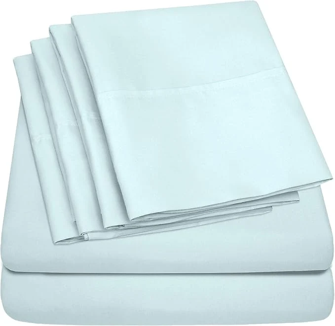 Crafted Twin XL Size Bed Sheets – 4 Piece 1500 Supreme Collection Fine Brushed Microfiber Deep Pocket Twin X-Large Sheet Set Bedding – 1 EXTRA PILLOW CASES GREAT VALUE Twin XL Aqua Unique