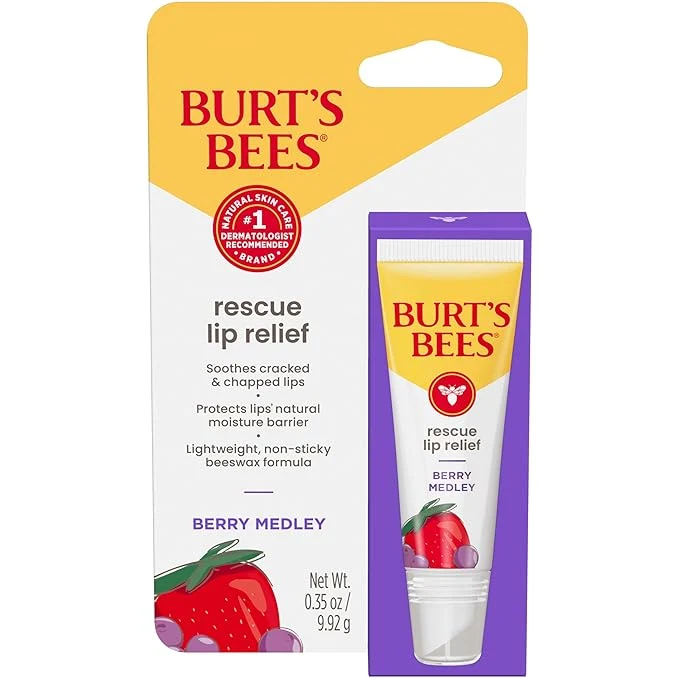 Sustainable Burt’s Bees Rescue Lip Relief Berry Medley Hydrating Lip Balm Quality