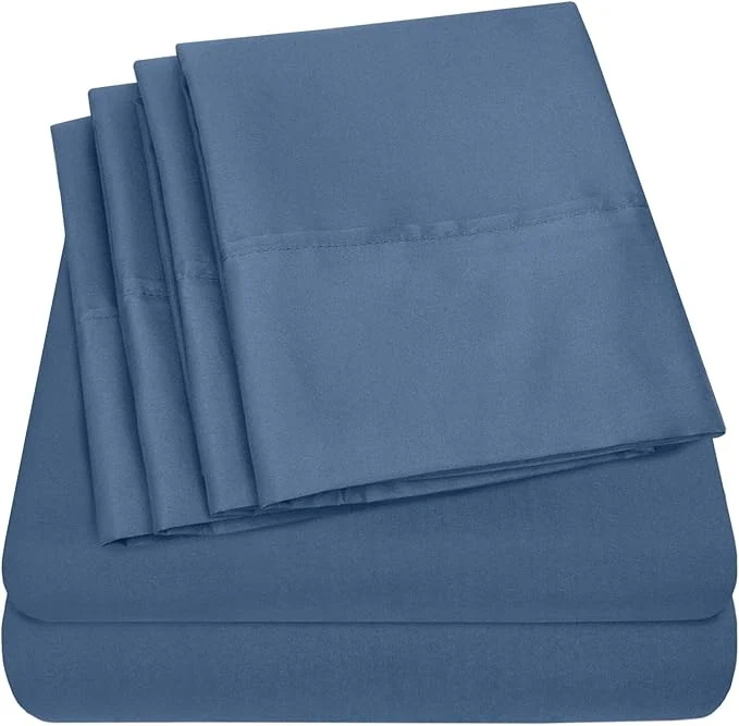 Reliable Twin XL Size Bed Sheets – 4 Piece 1500 Supreme Collection Fine Brushed Microfiber Deep Pocket Twin X-Large Sheet Set Bedding – 1 EXTRA PILLOW CASES GREAT VALUE Twin XL Denim Practical