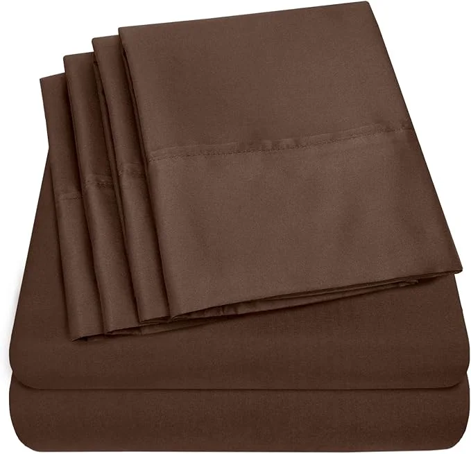 Responsible Sweet Home Collection 6 Piece 1500 Supreme Collection Brushed Microfiber Deep Pocket Sheet Set-2 Extra Pillow Cases Great Value Rv Short Queen Brown Prestigious