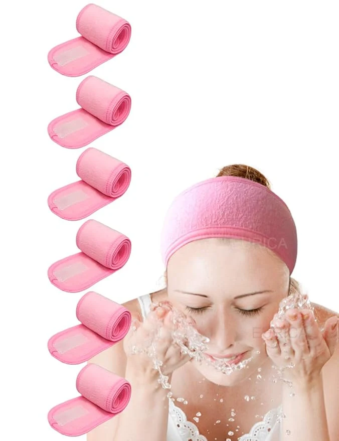 Specialty EUICAE Spa Headband Pack of 6 All Pink Sweat Head Towels Exceptional