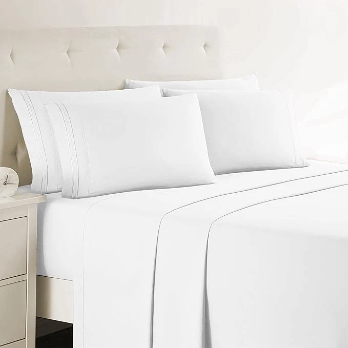 Modern Clara Clark King Sheets 6 Piece Set – Hotel Luxury Sheets for King Size Bed Super Soft Bedding Set King Size White
