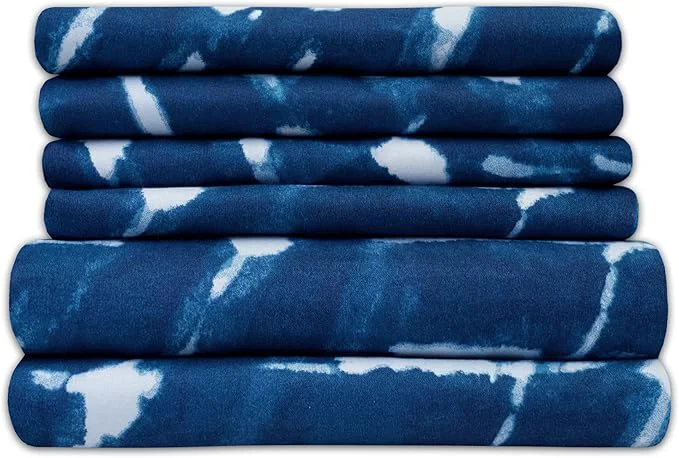 Reliable Queen Sheets Printed – 6 Piece 1500 Supreme Collection Fine Brushed Microfiber Deep Pocket Queen Sheet Set Bedding – 2 Extra Pillow Cases Great Value Queen Monroe Durable