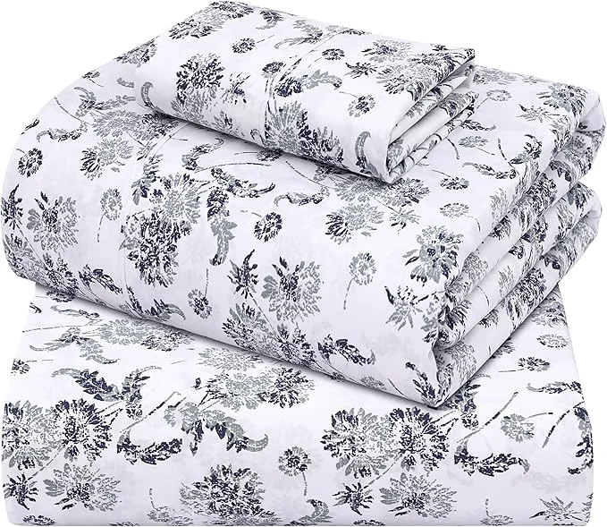Quality ZOYER Cotton Sheets – Twin Size Percale Bedding Cooling amp Breathable Durable with a Crisp Soft amp Comfortable Feel 16 quot Deep Pocket 3-Piece Set Frozen Garden Elegant