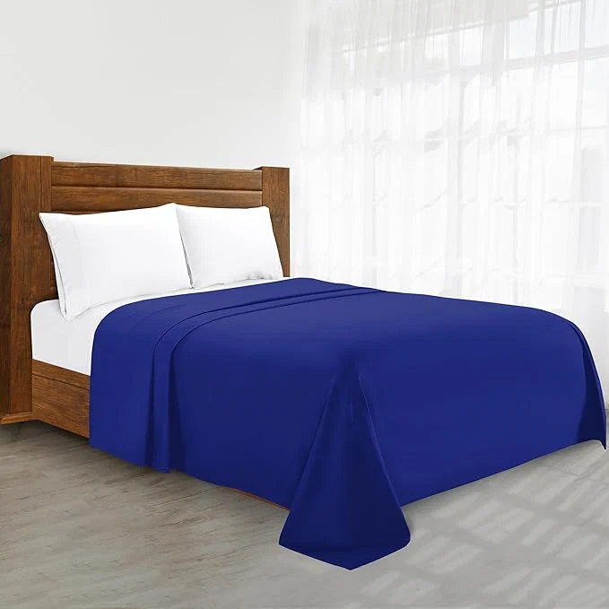 Luxury Flat Sheet on Amazon Elegant Comfort Wrinkle- 1500 Premier Hotel Quality 1-Piece Flat Sheet California King Size Royal Blue User-Friendly