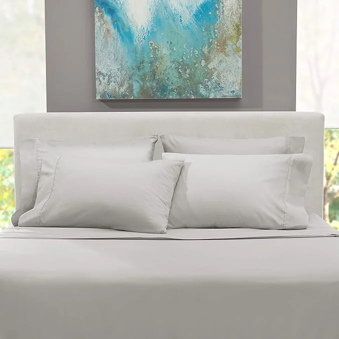 Effective Clara Clark Full Sheets 6 Piece Set – Hotel Luxury Bed Sheets Super Soft Bedding Set Full Size Silver Genuine