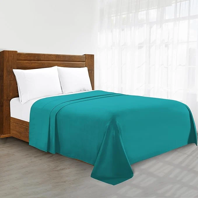 Modern Luxury Flat Sheet on Amazon Elegant Comfort Wrinkle- 1500 Premier Hotel Quality 1-Piece Flat Sheet Twin Twin XL Size Turquoise Easy-to-Use