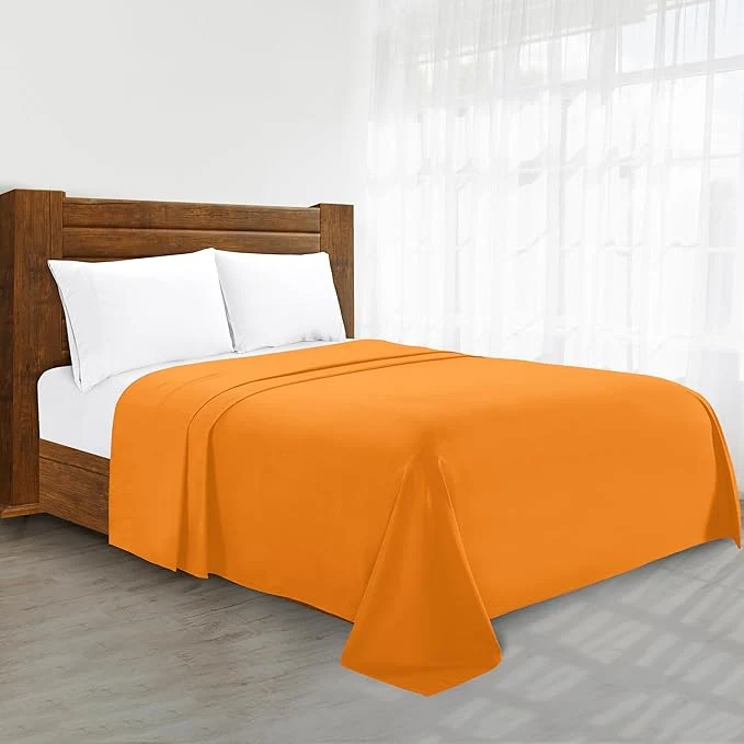 High-Performance Luxury Flat Sheet on Amazon Elegant Comfort Wrinkle- 1500 Premier Hotel Quality 1-Piece Flat Sheet Full Size Vibrant Orange Innovative