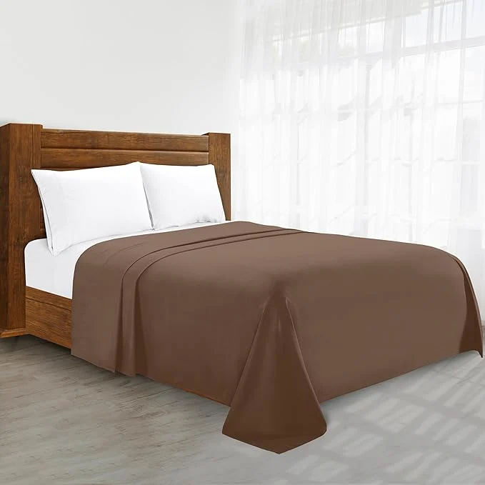Smooth Luxury Flat Sheet on Amazon Elegant Comfort Wrinkle- 1500 Premier Hotel Quality 1-Piece Flat Sheet Twin Twin XL Size Taupe Specialty