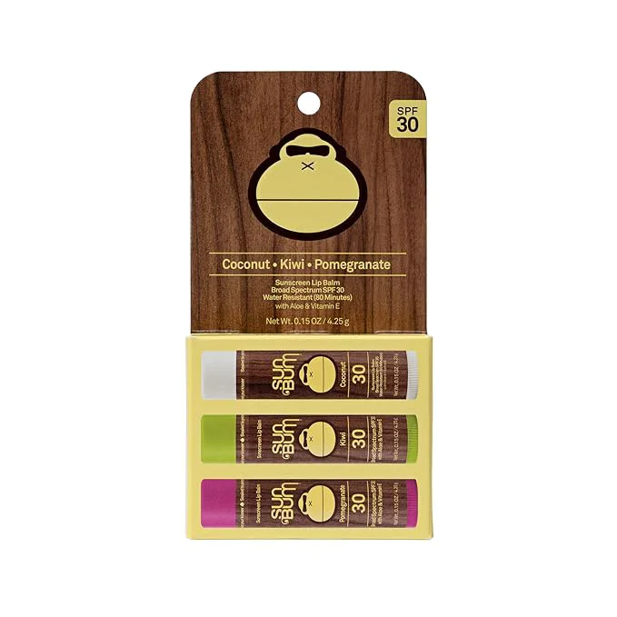 Specialty NEW Sun Bum SPF 30 Sunscreen Tropical Lip Balm 3 Pack Elegant