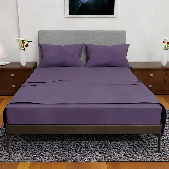 Powerful Royal Bliss California King – 4 Piece Deep Pocket Sheet Set for Adjustable Beds – Double Brushed Microfiber Plum Verified