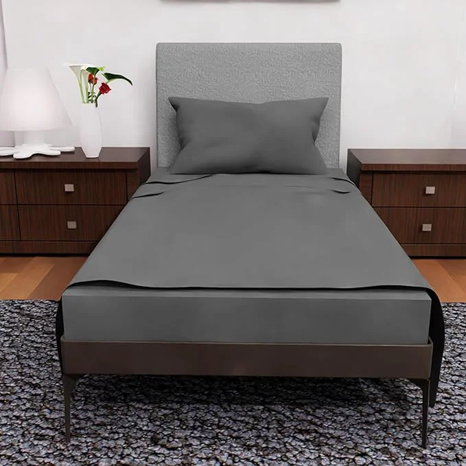 Flexible Twin XL Sheet Sets – 3 Pcs Set – Fade Resistant Double Brushed Microfiber Deep Pocket Sheets Cooling Sheets Dark Grey Refined