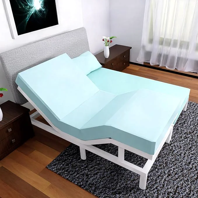Traditional Split Queen Sheets – 5 Pcs Set for Adjustable Bed – Soft Wrinkle-Resistant Aqua Exclusive