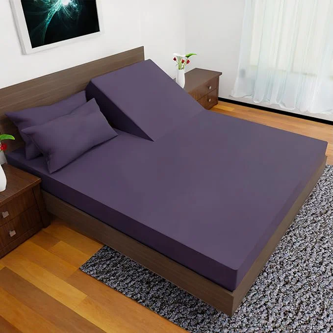 Eco-Friendly Top Split Flex Head King Size Sheet Set – Egyptian Quality Ultra-Soft Bed Sheets Double Brushed Deep Pockets- Easy Fit – 4 Piece Set- Fade Resistant Plum Verified