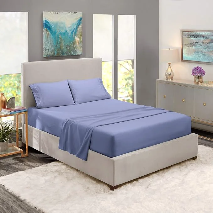 High-Performance Nestl Full Sheet Set – Luxury 1800 Ultra-Soft Microfiber Full Bed Sheets – Double Brushed – Deep Pockets – Easy Fit – 4 Piece Set – Bedding Sheets amp Pillowcases Full Stone Blue Green