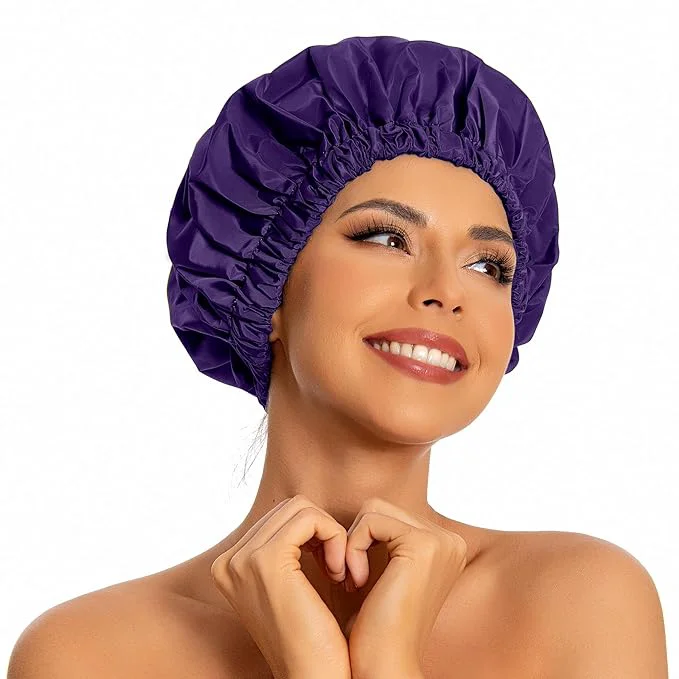 Outstanding Reusable Shower Cap for Women Large Waterproof Shower Bonnet Carefully Designed