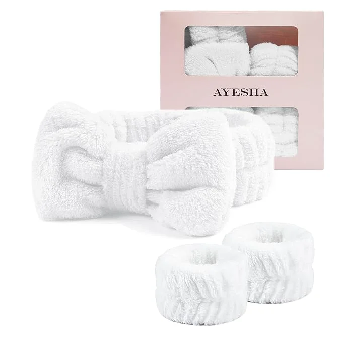 Organic Ayesha White Spa Headband and Wristband Set Proven