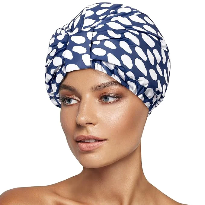 Authentic INNELO Luxury Shower Cap for Women Reusable Waterproof Double Layered Shower Convenient