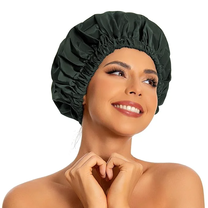 Eco-Friendly Reusable Shower Cap for Women Large Waterproof Shower Bonnet Traditional