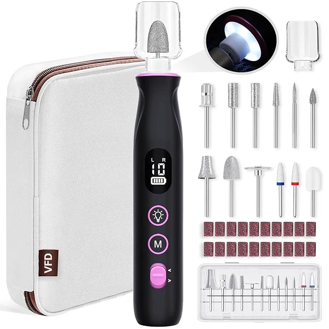 User-Friendly Electric Nail Drill Cordless 2000 mAh Rechargeable Portable Nail File 12 in 1 Outstanding