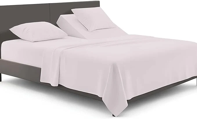 World-Class SGI Bedding Adjustable Split Head Flex Top Cal King 28 quot Microfiber Sheet Set -Ultra Soft Cooling amp Deep Pocket 15 Fitted 4-Piece Breathable amp Durable Bedding Set for Split Cal King Beds -Light Gray Lightweight