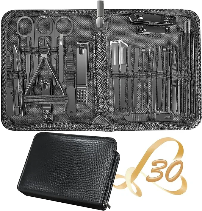 Elegant Manicure Set 30 in 1 Nail Clipper Set Fingernail Toenail Clippers Manicure Pure