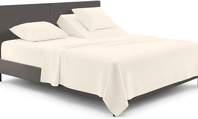 Comfortable SGI bedding Adjustable Split Head Flex Top Cal King 28 quot Microfiber Sheet Set Ultra Soft Cooling amp Deep Pocket 15 Fitted 4-Piece Breathable amp Durable Bedding Set for Split Cal King Beds -Butter Proven