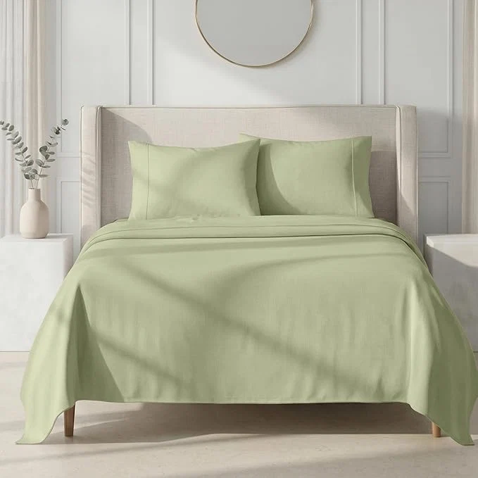 Trusted California Design Den Thick and Natural Cotton Bed Sheets King Size Set – 1000 Thread Count Sateen Sheet amp Pillowcase Sets Deep Pockets Durable Bedding – Sage Green Eco-Friendly