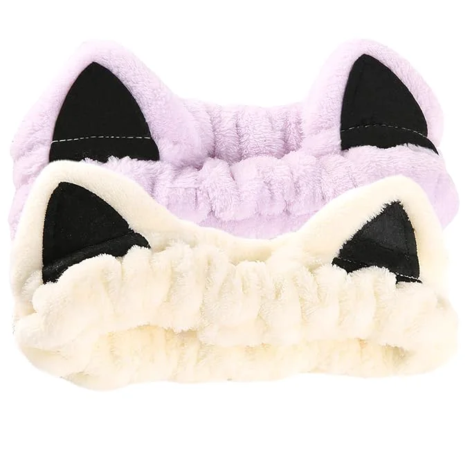 Fine Crafted 2 Pcs Cat Ears Headband Cute Spa Headbands Clean