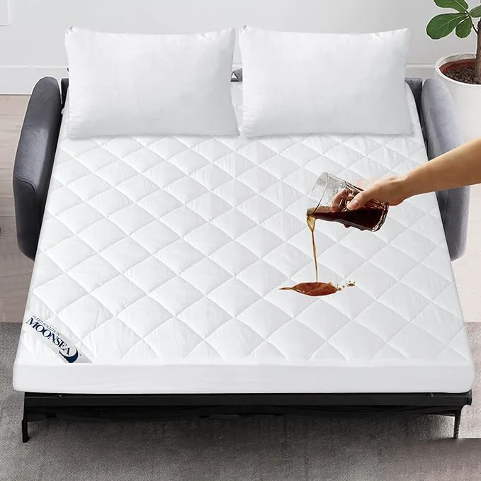 Traditional Waterproof Sofa Bed Mattress Protector Pad Absorbent Full Sleeper Sofa Mattress Topper Cover Quilted Fitted Mattress Protector 54 quot x72 quot White Fashionable