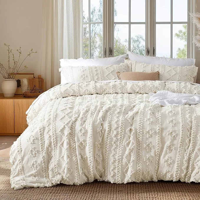 Smart Bedsure Boho Duvet Cover Cal King Size Soft amp Comfortable Elegant Design Boho Bedding for Decoration Machine Washable Comforter Cover for All Seasons Includes 1 Duvet Cover amp 2 Pillow Shams Beige Original