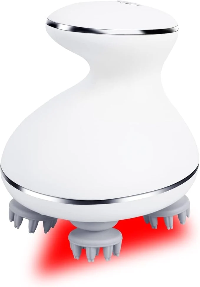 Refined Electric Scalp Massager with red Light Therapy Waterproof Head Massager with Smart