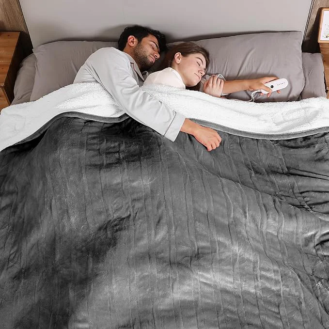 Durable ESTINGO Electric Blanket King with Dual Control King Heated Blanket with 5 Heating Levels amp 10 Hours Auto Off Heating Blanket with Timer 100 quot x 90 quot Cool Gray Genuine