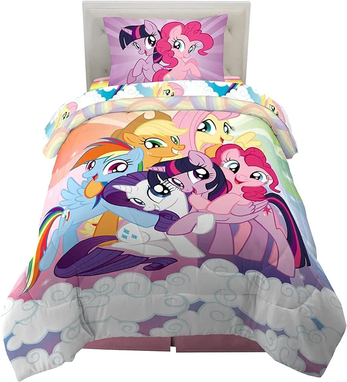 Quality Franco Kids Bedding Super Soft Microfiber Comforter and Sheet Set 4 Piece Twin Size Unicorn My Little Pony Original