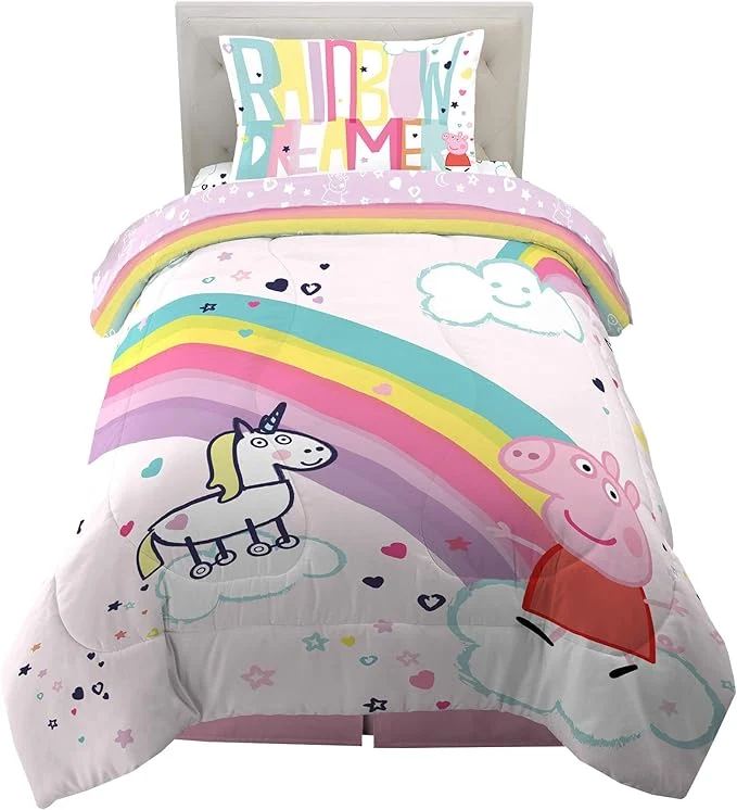 Natural Franco Kids Bedding Super Soft Comforter and Sheet Set 4 Piece Twin Size Peppa Pig Durable
