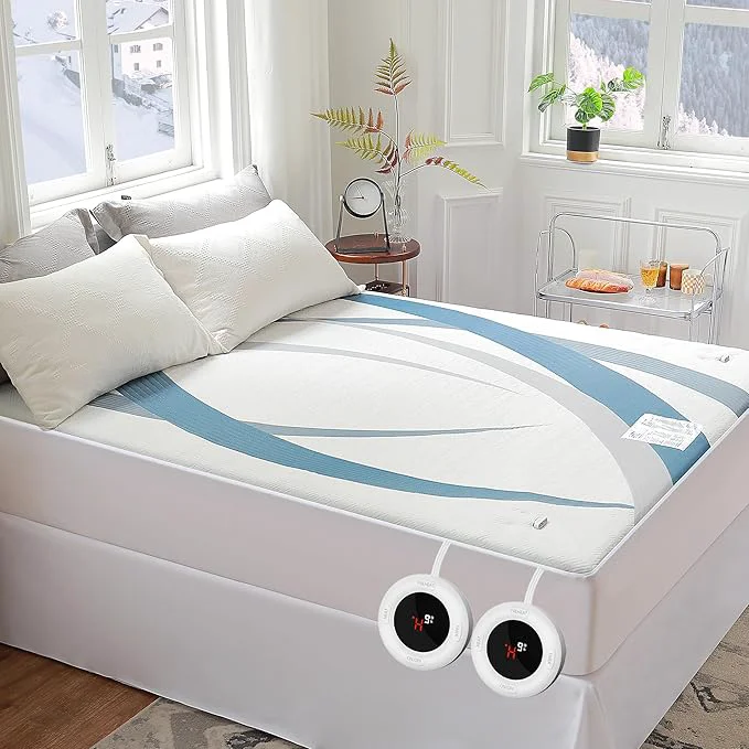 First-Class Gotcozy Heated Mattress Pad Califonia King Size Dual Control – Electric Mattress Pad Fit up to 15 with 6 Heat Setting amp 10 Hour Auto Off ETL Machine Washable Blue Practical