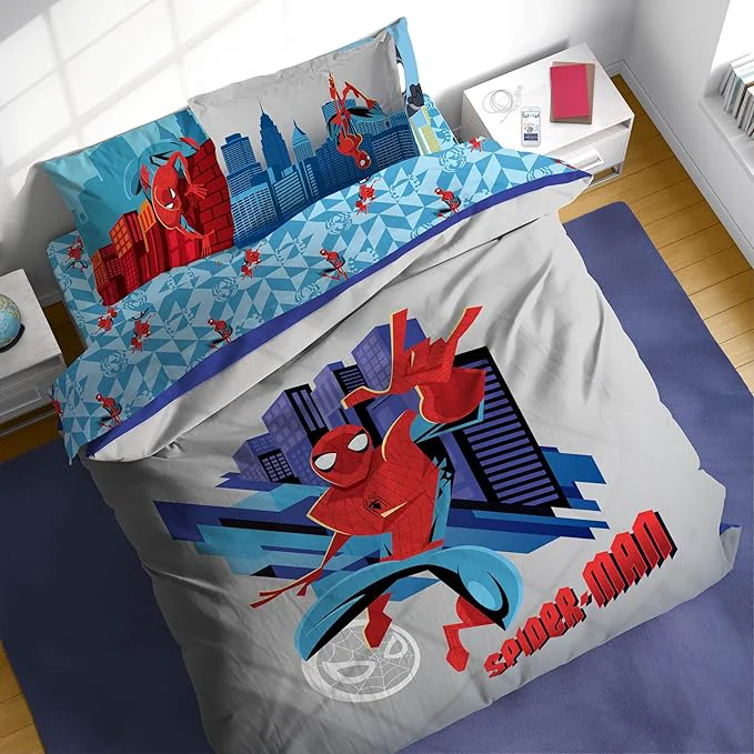 Pure Sunny Side Up Kids Comforter Set Includes Sheets and Pillow Covers – Soft and Cozy Bed Set for Stylish Room Decor Gray – Spiderman 7 Piece Full Bedding Prestigious