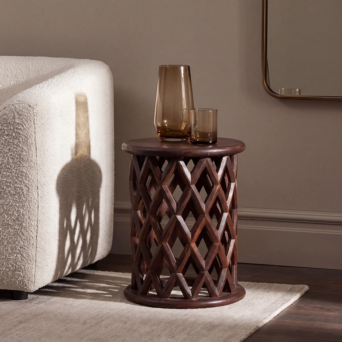 Smart Palau mango wood side table Enhanced