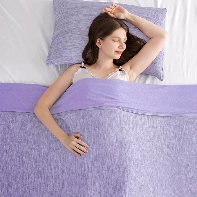 Powerful Elegear Cooling Blanket Twin Absorbs Heat to Keep Body Cool for Night Sweats Arc-Chill 3.0 Cool Fiber Q-Max gt 0.5 for Hot Sleepers Lightweight Summer Cold Blankets for Sleeping Purple Professional