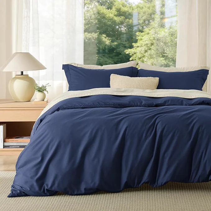 Proven Bedsure Duvet Cover California King Size – Soft Double Brushed Bedding Set for Kids amp Adults Zipper Closure 3 Pieces Includes 1 Duvet Cover 104 quot x98 quot amp 2 Pillow Shams NO Comforter Navy Blue Unique