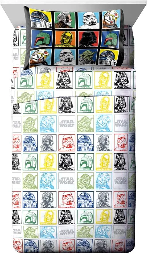 Sustainable Jay Franco Kids Sheet Set with Fitted Flat Sheets amp Pillow Cover – Ultra-Soft Bedding with Pillowcase for Room Decor Multi – Star Wars 4 Piece Full High-Performance