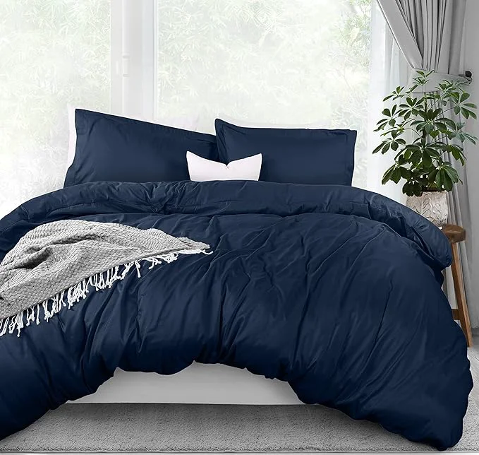 Comfortable Utopia Bedding Duvet Cover Full Size – 3 Piece with Zipper Closure – 1 Comforter Cover 80X90 Inches amp 2 Pillow Shams 20X26 Inches Navy Comforter Not Included Excellent