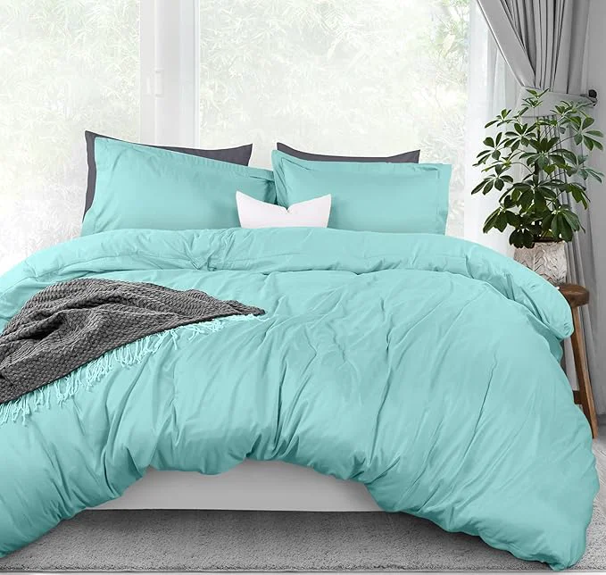 Optimized Utopia Bedding Duvet Cover Full Size – 3 Piece with Zipper Closure – 1 Comforter Cover 80X90 Inches amp 2 Pillow Shams 20X26 Inches Spa Blue Comforter Not Included Functional