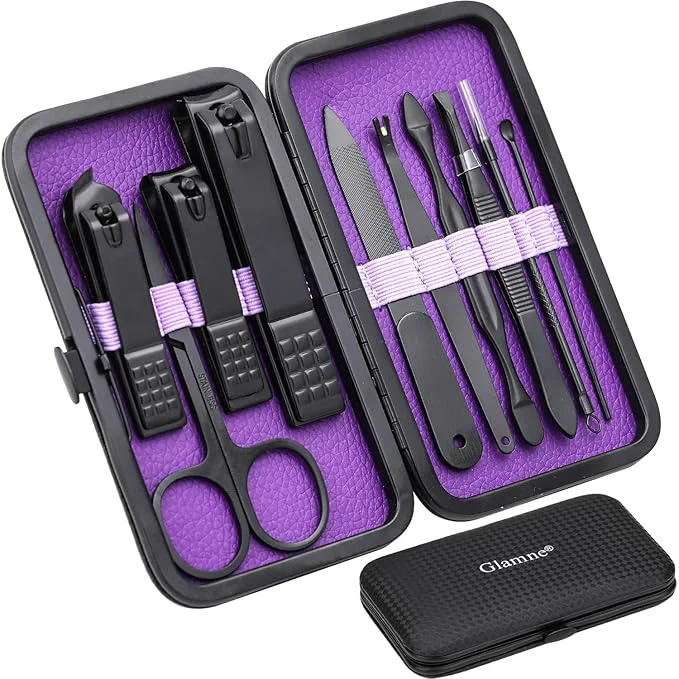 Relaxed Glamne Manicure Set Nail Clippers Kit Professional Stainless Steel Nail Care Luxury